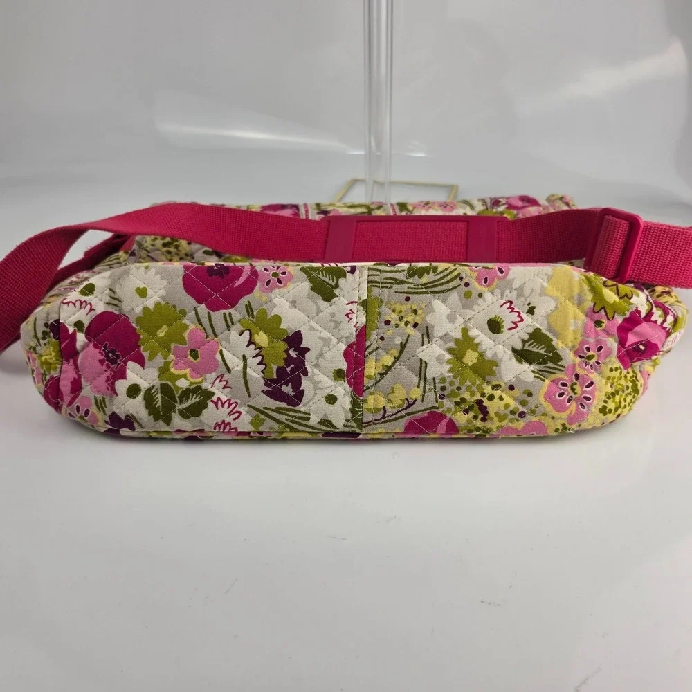 Vera Bradley Make Me Blush Quilted Laptop Messenger Bag Retired 2010 Floral